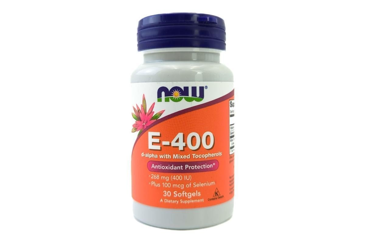 Now Natural 400 IU Vitamin E Antioxidant Support Supplement with Selenium - 30 Softgels