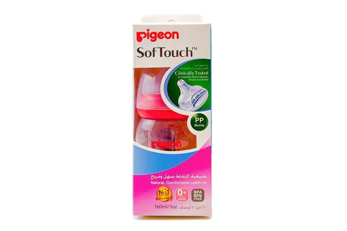 Pigeon Plastic Wide Neck Feeding Bottle, 160ml