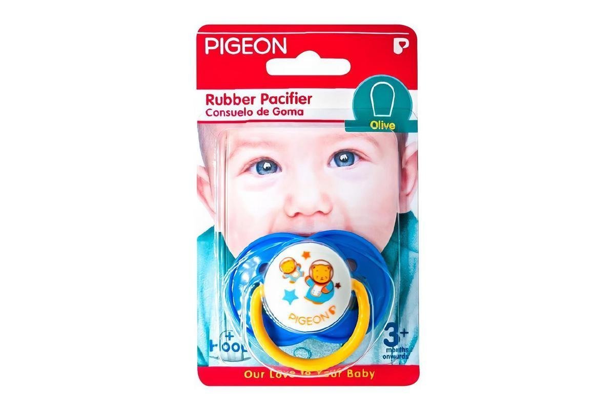 Pigeon Blue Olive Rubber Pacifier with Hygienic Hood (3+ Months) 1 pcs