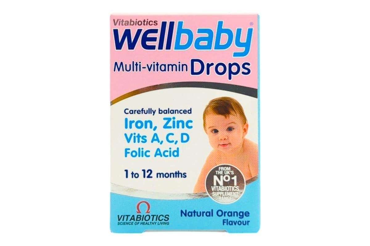 Vitabiotics Wellbaby Multivitamin Supplement Drops Orange Flavor With Minerals And Folic Acid (1-12 Months)