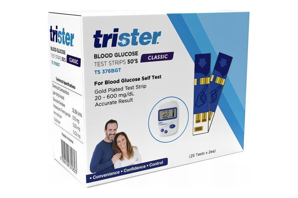 Trister Blood Glucose Test Strips, 50 Pieces