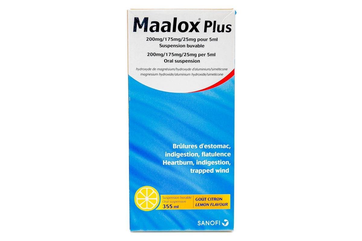 Maalox Plus Suspension Lemon 355Ml