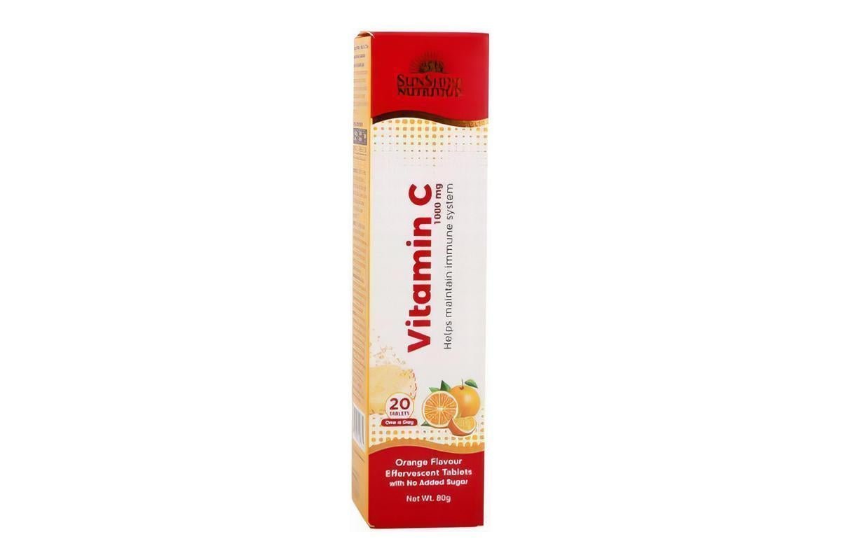 Sunshine N Vitamin C 1000 mg Orange Flavour Effervesent 20 tabs