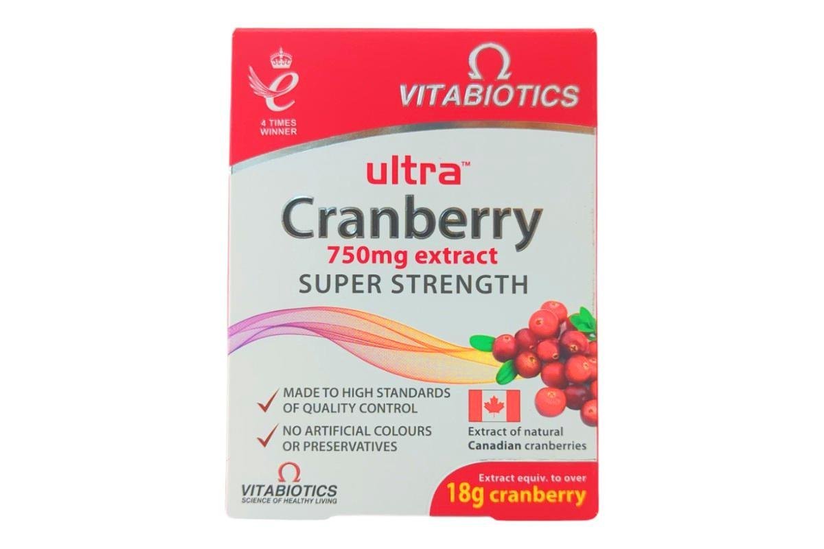Vitabiotics Ultra Cranberry 750 Mg Extract Super Strength Tablets 30 Pieces