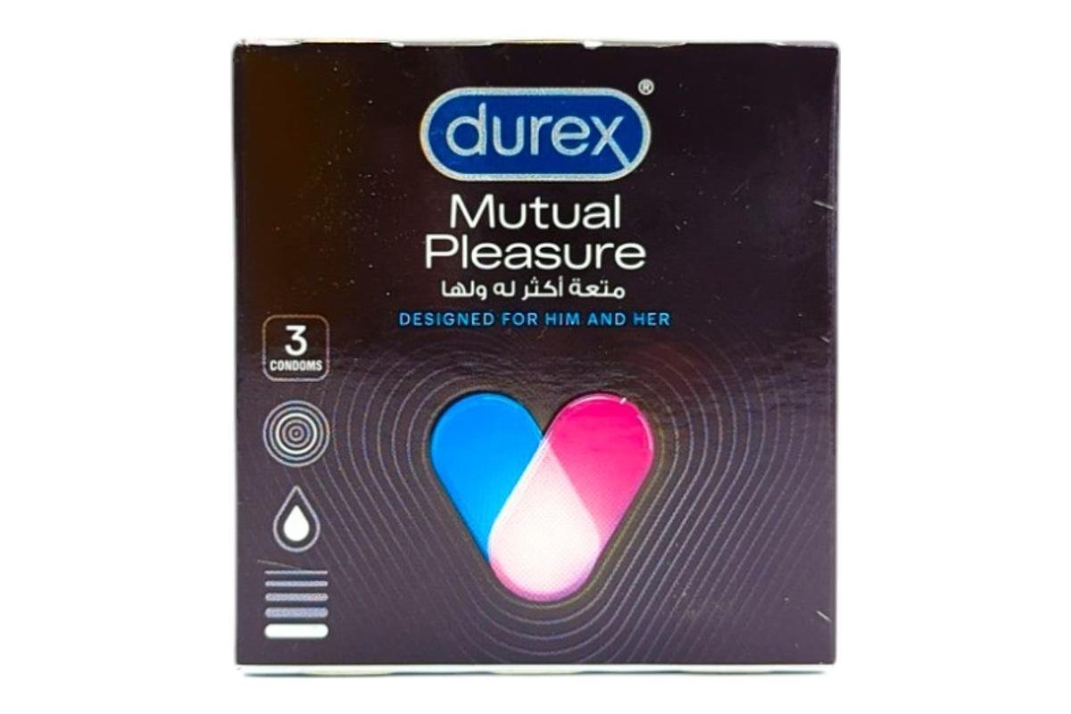 Durex Mutual Pleasure Stimulating Condoms for Men, 3 Pieces