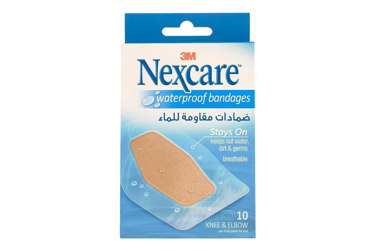 Nexcare Waterproof Bandages For Knee And Elbow 10 Pieces