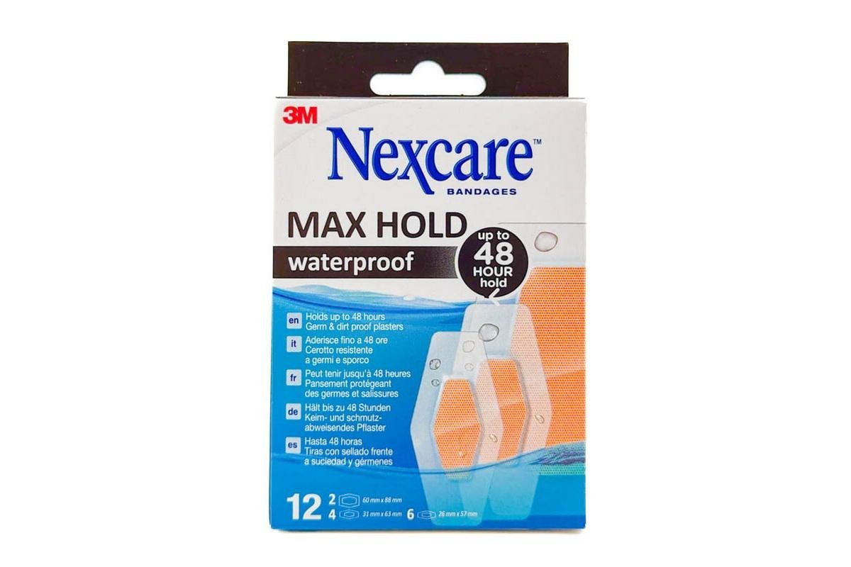 Nexcare Max Hold Waterproof Bandages, 12 Pieces