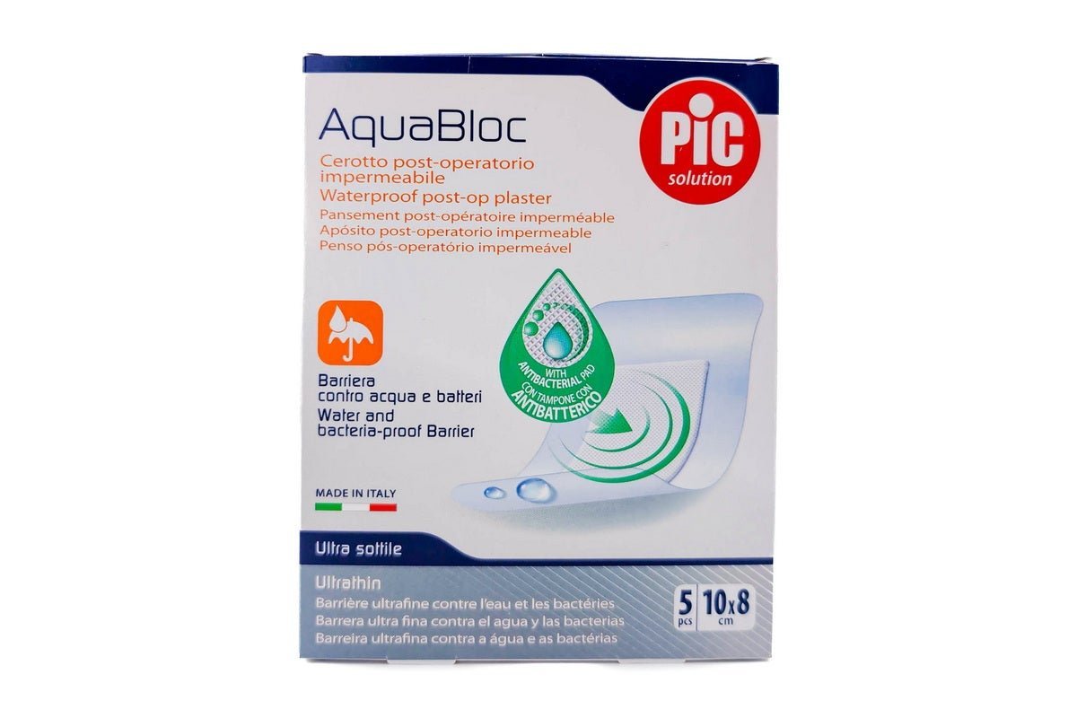 Pic Solution Aquabloc Waterproof Post-Op Plaster, 10X8cm, 5 Pieces