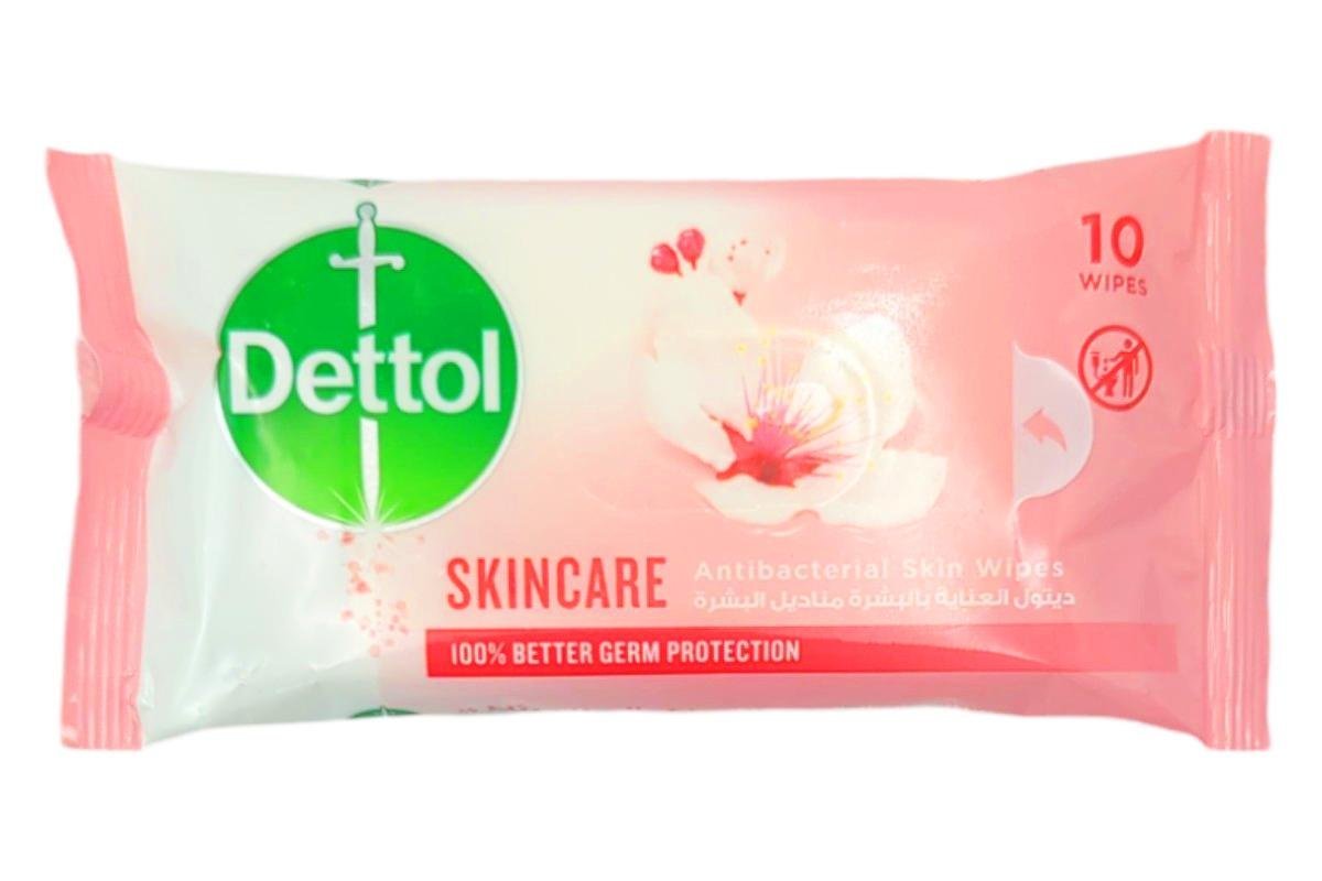 Dettol Skincare Antibacterial Skin Wipes, 10 Wipes