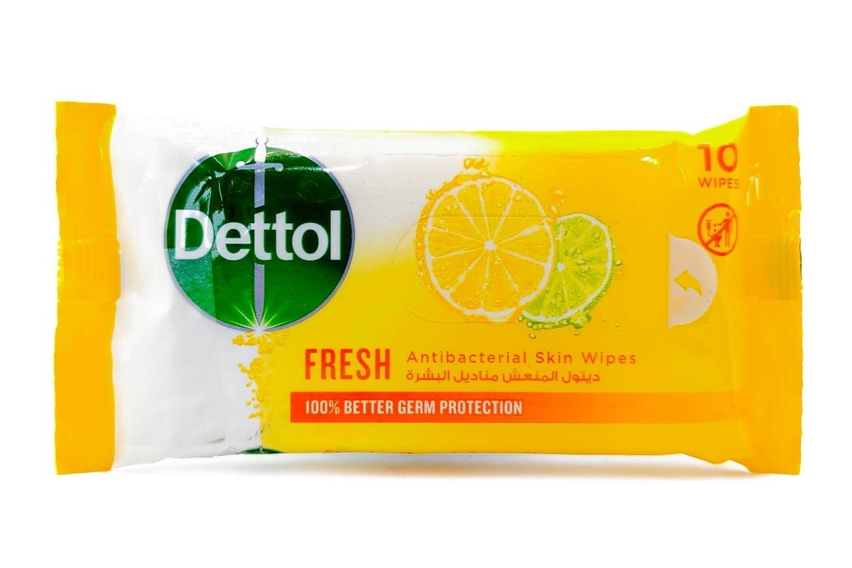 Dettol Fresh Antibacterial Skin Wipes, 10 Pieces