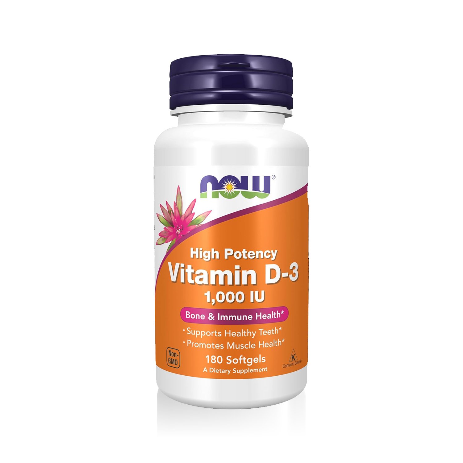 Now Vitamin D3 1000Iu, 180's. Softgels