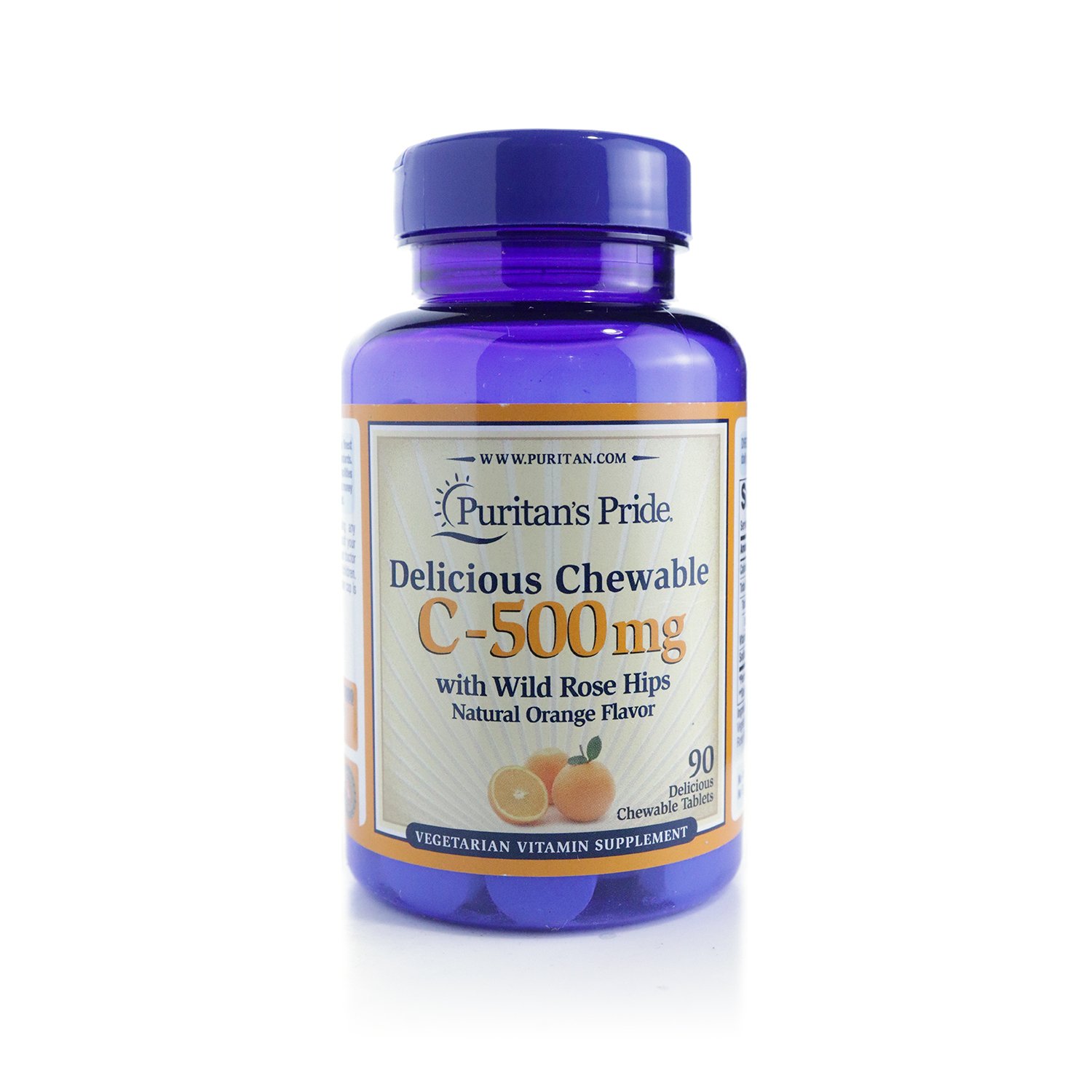 Puritan's Pride C-500 Chewable with Rose Hips Tablets, 90's
