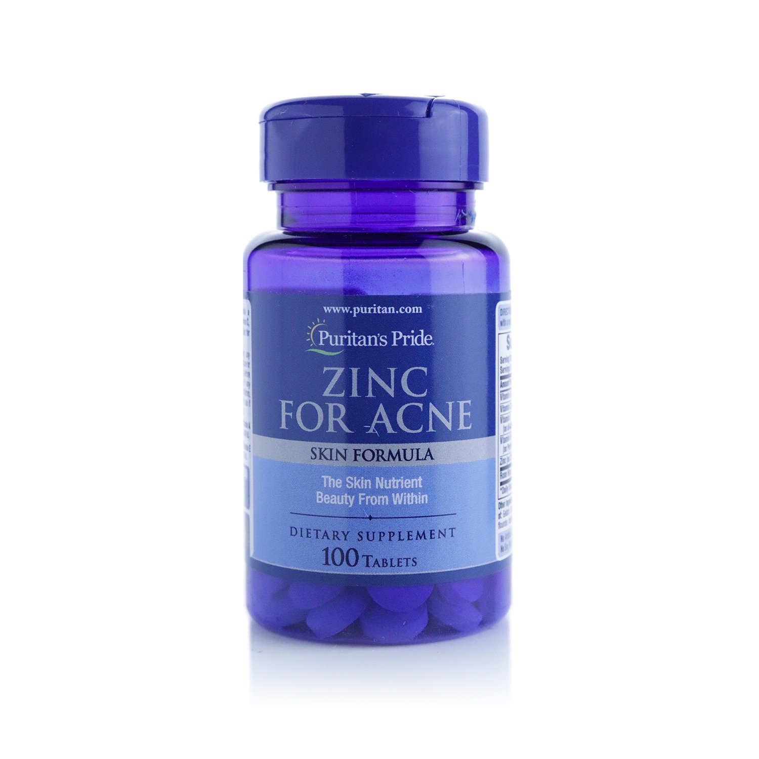 Puritan's Pride Zinc for Acne Tablets, 100's