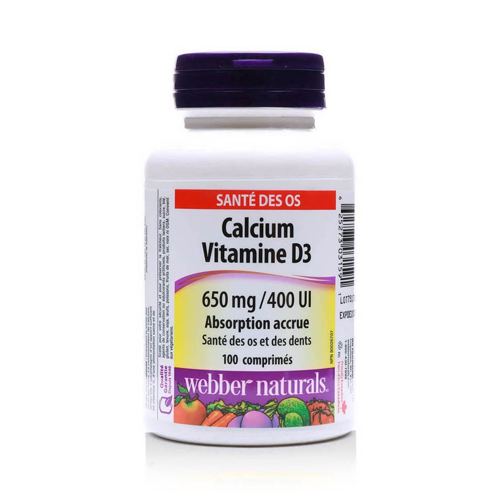 Webber Naturals Calcium 650mg Vitamin D3 Tablets