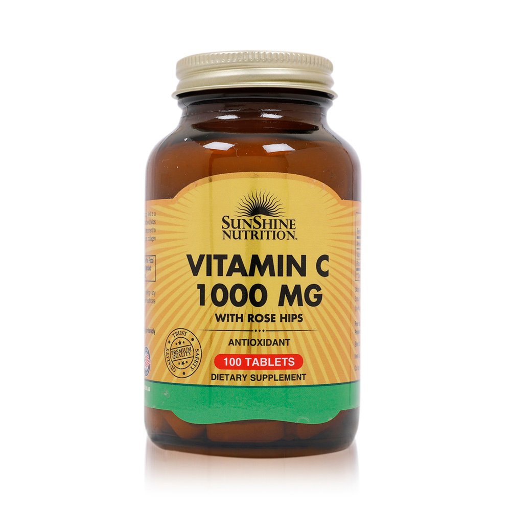 Sunshine Nutrition Vitamin C 1000mg Rosehips Tablets, 100's